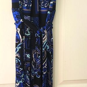 Elegant Blue Paisley Jumpsuit